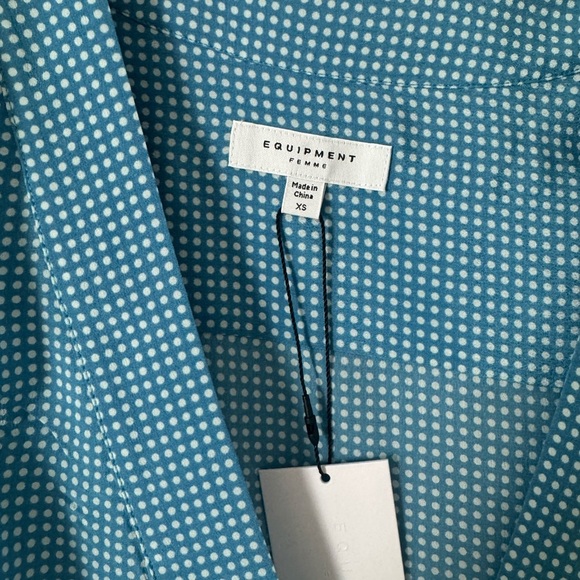 Equipment Maovesa silk Blue Polka Dot wrap dress - Picture 5 of 6